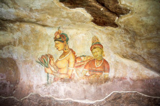 Sri Lanka Reise: Sigiriya - Wolkenmädchen - Höhlenmalerei