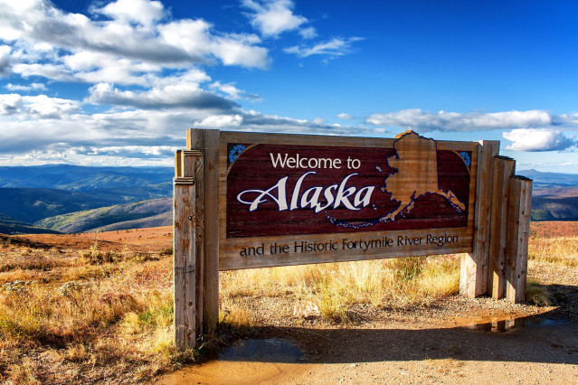 Alaska Reise: Welcome Schild