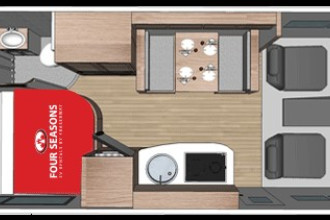 Reisebild: Wohnmobil Urlaub Kanada Four Seasons RV C-Medium Innenansicht am Tag