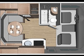 Reisebild: Wohnmobil Urlaub Kanada Four Seasons RV C-Small Innenansicht am Tag