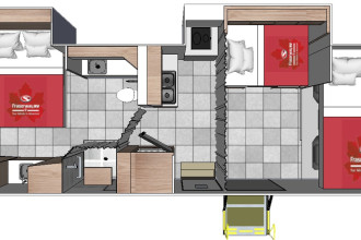 Wohnmobil Urlaub Kanada Fraserway Barrierefreies Wohnmobil Innenansicht bei Nacht By: Fraserway RV Reisebild: Wohnmobil Urlaub Kanada Fraserway Barrierefreies Wohnmobil Innenansicht bei Nacht