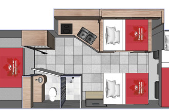 Wohnmobil Urlaub Kanada Fraserway C-XLarge Innenansicht bei Nacht By: Fraserway RV Reisebild: Wohnmobil Urlaub Kanada Fraserway C-XLarge Innenansicht bei Nacht