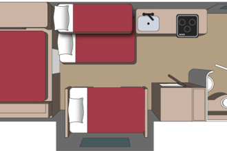 Wohnmobil Urlaub Kanada Fraserway Overlander Innenansicht bei Nacht By: Fraserway RV Reisebild: Wohnmobil Urlaub Kanada Fraserway Overlander Innenansicht bei Nacht