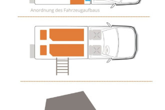 2 Personen Allradcamper Floorplan By: RedSands Campers Reisebild: 2 Personen Allradcamper Floorplan