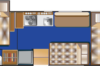 Road Bear RV Floorplan Nacht By: Road Bear RV Reisebild: Road Bear RV Floorplan Nacht