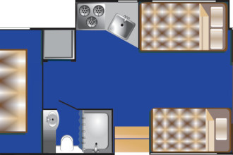 Road Bear RV Floorplan Nacht By: Road Bear RV Reisebild: Road Bear RV Floorplan Nacht
