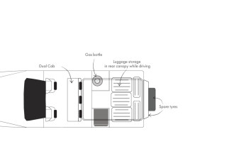 Reisebild: Britz Warrior Floorplan Nacht