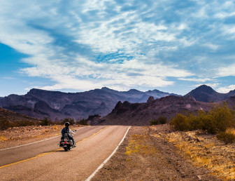 Motorradfahrer auf der Route 66