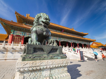 Reise China: Peking - Statue Löwen- Guard