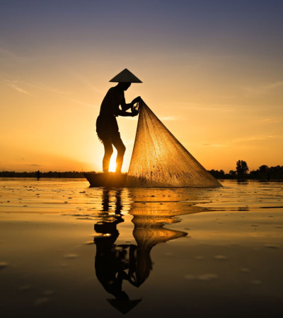Fischer auf dem Mekong Foto 1 Fischer auf dem Mekong