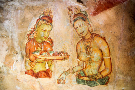 Sri Lanka Urlaub - Sigiriya Wolkenmädchen - Wandmalerei Sri Lanka Urlaub - Sigiriya Wolkenmädchen - Wandmalerei