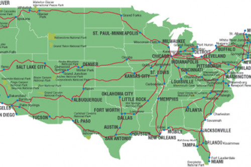 Reise USA: Amtrak Karte