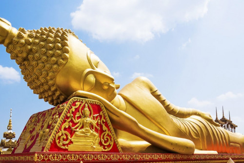 Laos Reise: Liegender Buddha