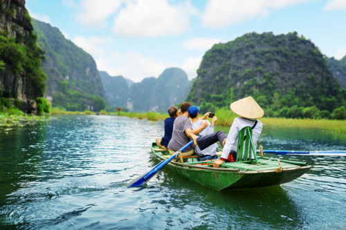 Ruder-Boot auf dem Mekong