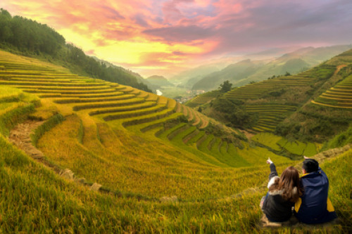 Vietnam Reisfelder Berge