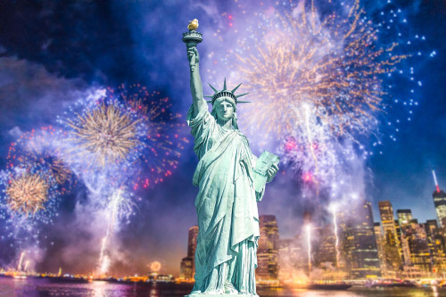 Freiheitsstatue Feuerwerk