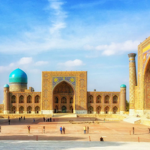 Landschaft: Usbekistan Samarkand Registan Platz