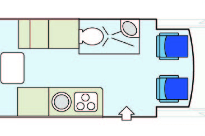 CanaDream RV DVC Deluxe Van Conversion Innensicht am Tag Foto des Modells - CanaDream RV DVC Deluxe Van Conversion Innensicht am Tag