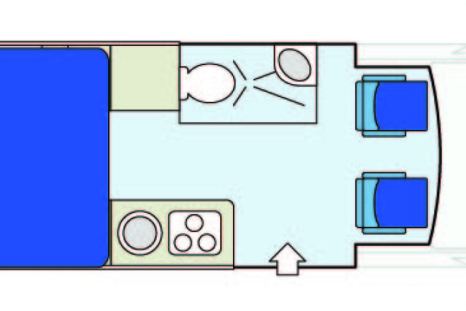CanaDream RV DVC Deluxe Van Conversion Innenansicht bei Nacht Foto des Modells - CanaDream RV DVC Deluxe Van Conversion Innenansicht bei Nacht
