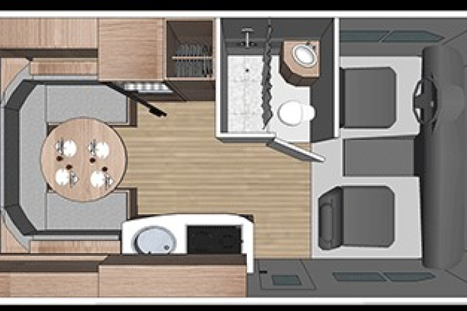 Wohnmobil Urlaub Kanada Four Seasons RV C-Small Innenansicht am Tag Foto des Modells - Wohnmobil Urlaub Kanada Four Seasons RV C-Small Innenansicht am Tag