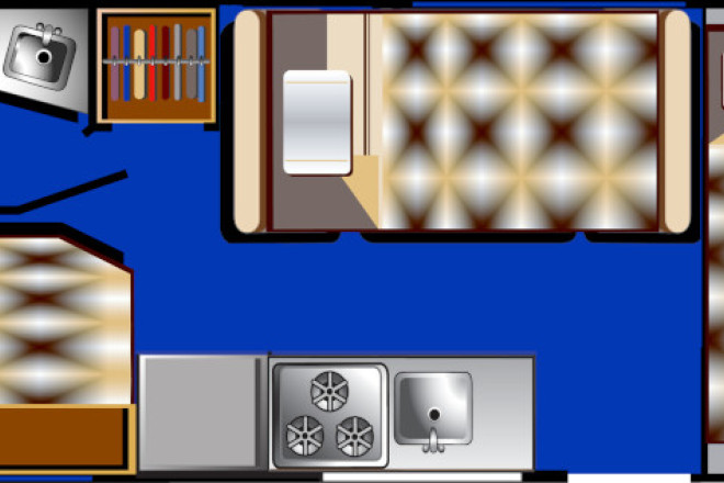 Foto des Modells - Road Bear RV Floorplan Nacht