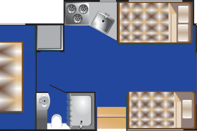 Foto des Modells - Road Bear RV Floorplan Nacht