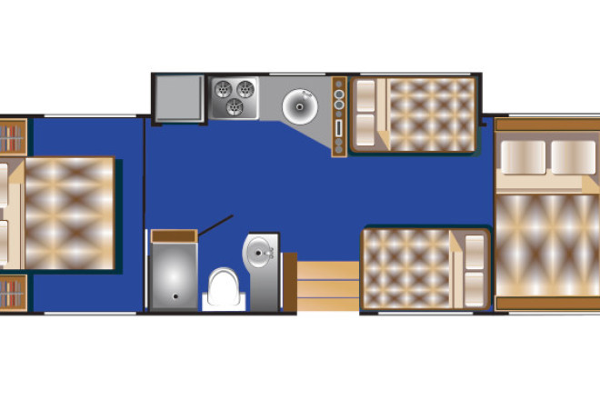 Foto des Modells - Road Bear RV Floorplan Nacht