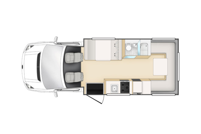 Apollo Euro Camper Floorplan Tag Foto des Modells - Apollo Euro Camper Floorplan Tag