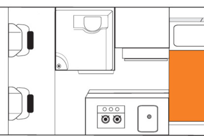 Britz Trailblazer Floorplan Nacht Foto des Modells - Britz Trailblazer Floorplan Nacht