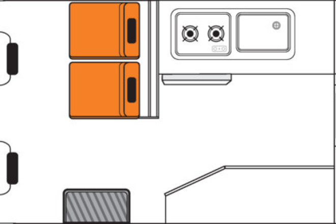 Britz Voyager Floorplan Nacht Foto des Modells - Britz Voyager Floorplan Nacht