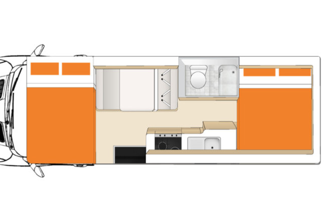 Foto des Modells - Apollo Euro Camper Floorplan Nacht