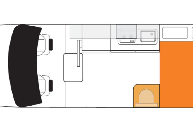Foto des Modells - Britz Hitop Floorplan Tag und Nacht