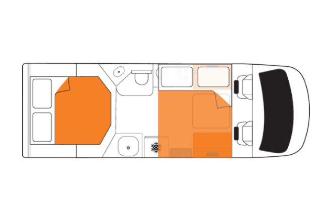Foto des Modells - Britz Odyssey Floorplan Nacht