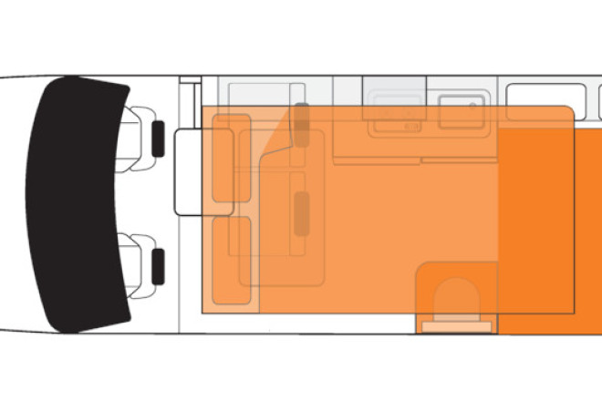 Foto des Modells - Britz Voyager Floorplan Nacht