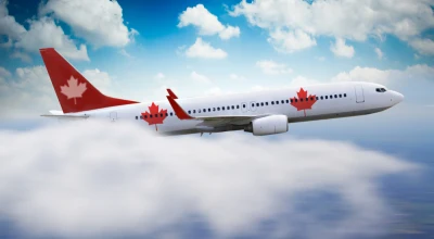 Nachrichtenbild: Flugzeug Kanada Grenzöffnung